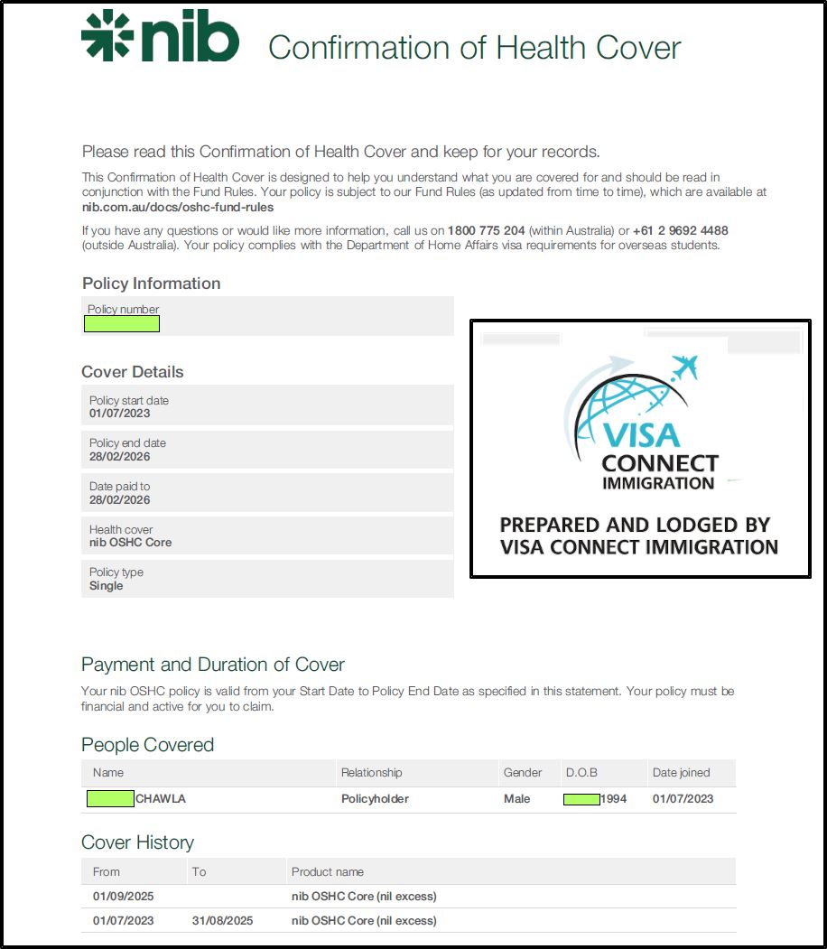 Visa Grant