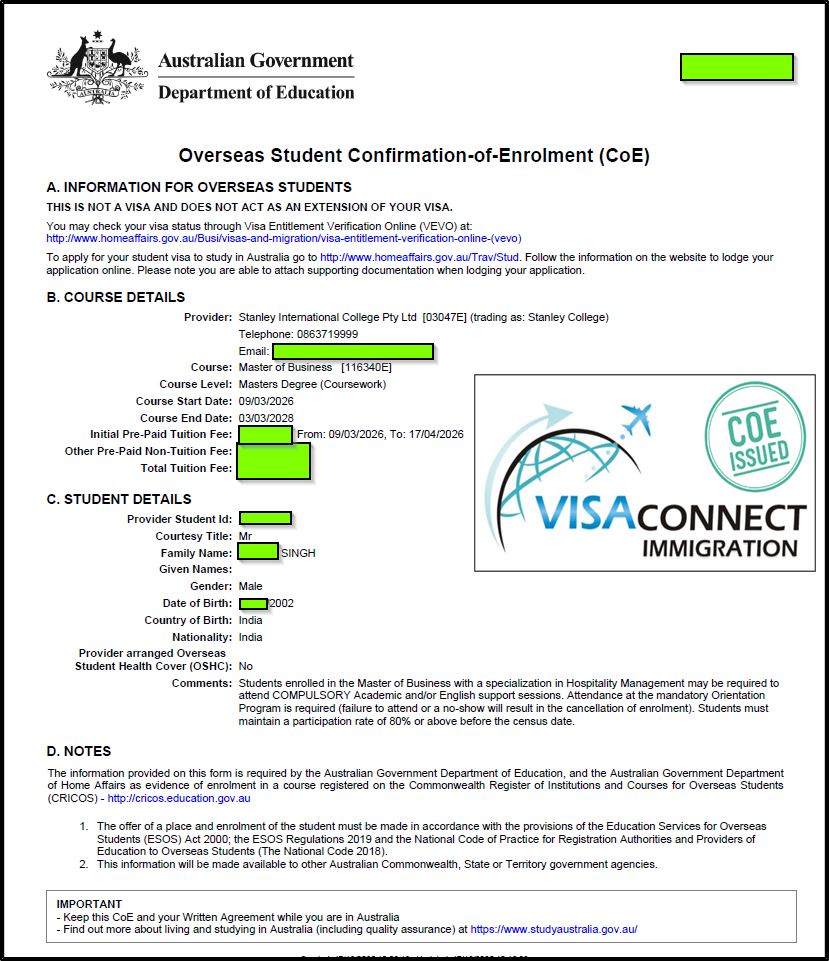 Visa Grant