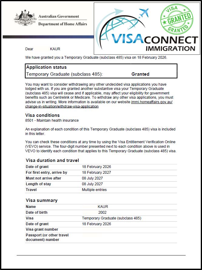 Visa Grant