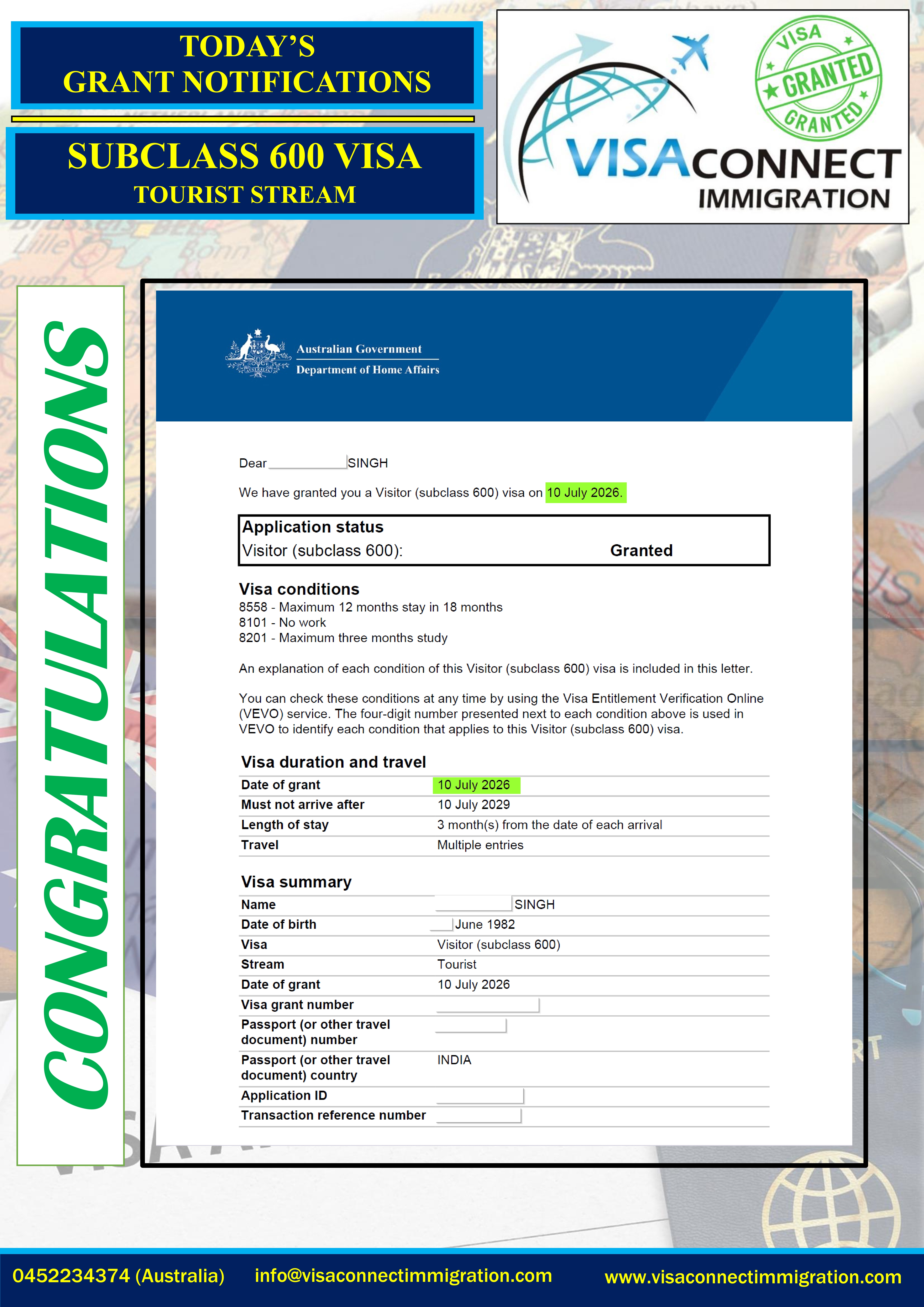 Visa Grant