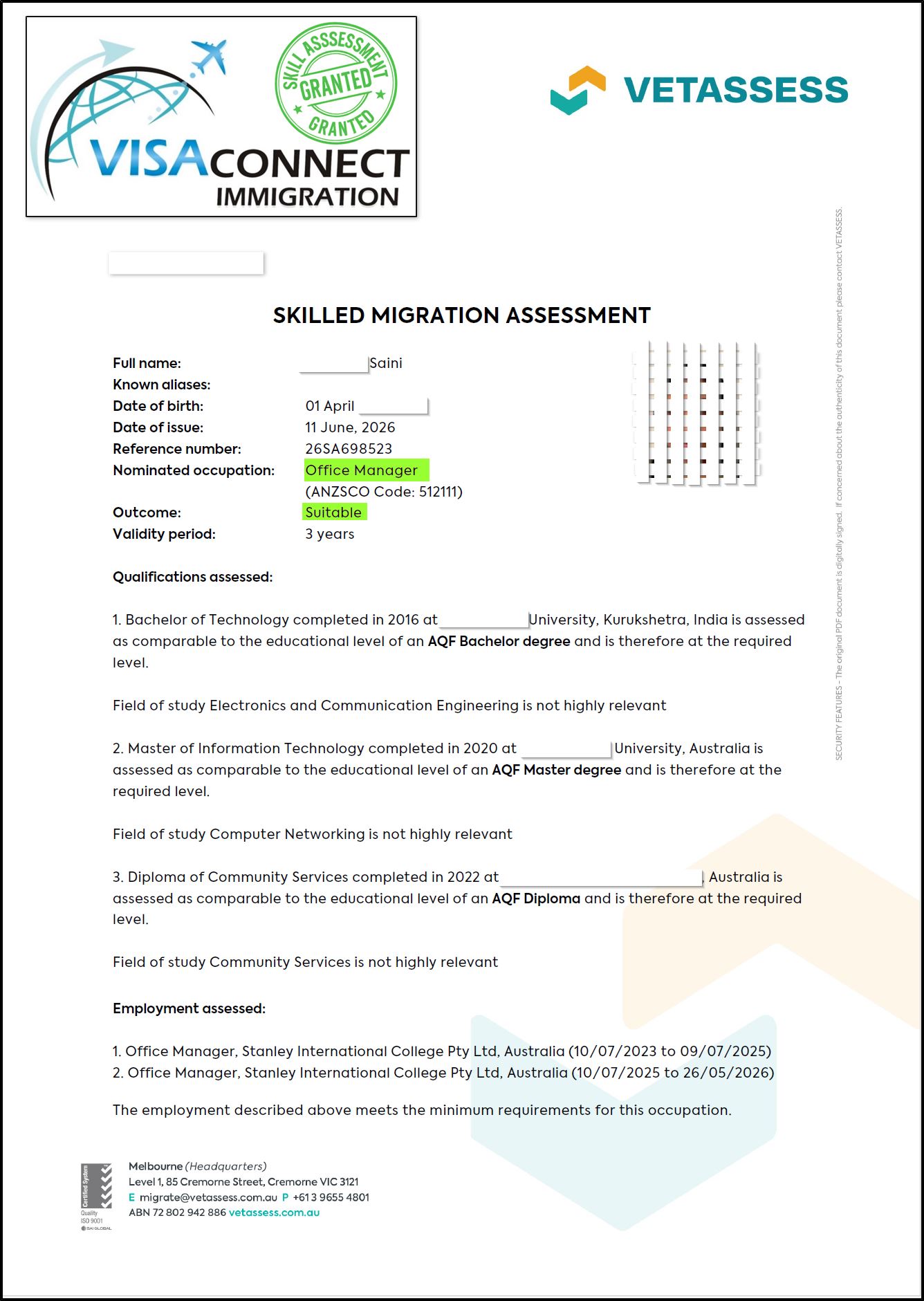 Visa Grant
