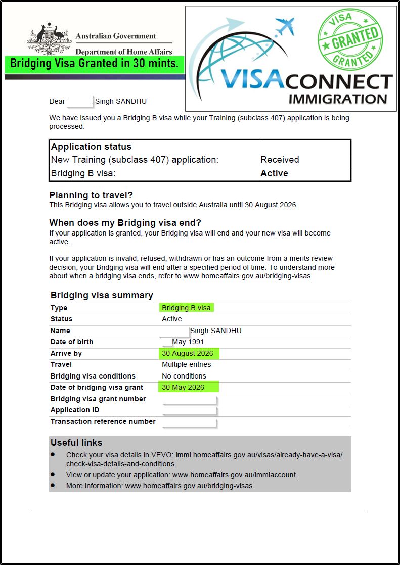 Visa Grant