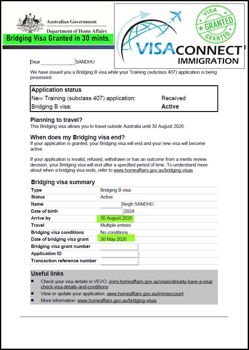 Visa Grant