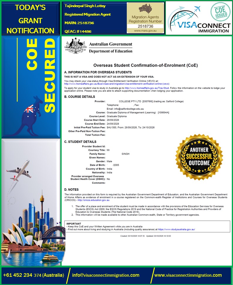 Visa Grant