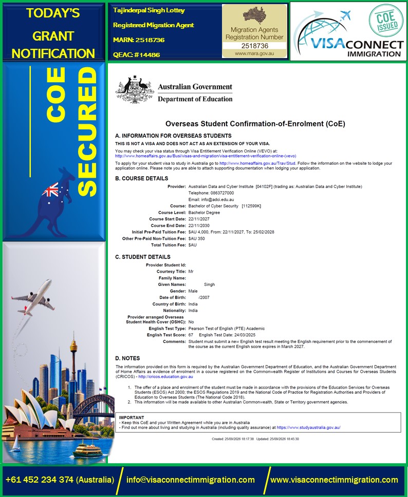 Visa Grant